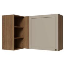 Armário Aéreo de Canto Para Linha 60 cm de Profundidade Rustic/Crema Vik Madesa Armário Aéreo de Canto Para Linha 60 cm de Profundidade Rustic/Crema Vik Madesa
