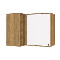 Armário Aéreo De Canto Reto Celeste Mdf 1 Porta 4 Nichos