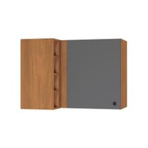 Armário Aéreo de Canto Reto Kappesberg Pixel 1 Porta 4 Nichos Canela/Cinza Sagrado 98cm Armário Aéreo de Canto Reto Kappesberg Pixel 1 Porta 4 Nichos Canela/Cinza Sagrado 98cm