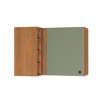 Armário Aéreo de Canto Reto Kappesberg Pixel 1 Porta 4 Nichos Canela/Verde Frevo 98cm Armário Aéreo de Canto Reto Kappesberg Pixel 1 Porta 4 Nichos Canela/Verde Frevo 98cm