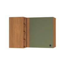 Armário Aéreo De Canto Reto Kappesberg Pixel 1 Porta 4 Nichos Canela Verde Frevo 98cm Armário Aéreo De Canto Reto Kappesberg Pixel 1 Porta 4 Nichos Canela Verde Frevo 98cm
