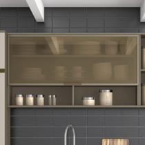 Armário Aéreo de Cozinha 120 Cm 1 Porta Basculante com Vidro Connect Henn