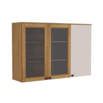 Armário Aéreo de Cozinha 120 cm 3 Portas 2 Vidros Serena Armário Aéreo de Cozinha 120 cm 3 Portas 2 Vidros Serena