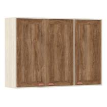 Armário Aéreo De Cozinha 120 Cm 3 Portas 5 Prateleiras
