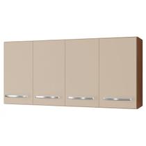 Armário Aéreo de Cozinha 120 cm com 4 Portas Lara Savana/Off White Armário Aéreo de Cozinha 120 cm com 4 Portas Lara Savana/Off White