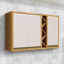 Armário Aéreo de Cozinha 120 Cm Tempranillo 3 Portas 100% Mdf Amêndoa/Off White - Rio Doce Armário Aéreo de Cozinha 120 Cm Tempranillo 3 Portas 100% Mdf Amêndoa/Off White - Rio Doce