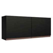 Armário Aéreo De Cozinha 120 X 50 Cm 2 Portas Preto Preto Armário Aéreo De Cozinha 120 X 50 Cm 2 Portas Preto Preto