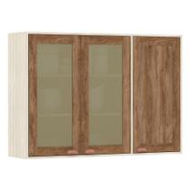 Armário Aéreo De Cozinha 120cm 1 Porta 2 Portas C/Vidro