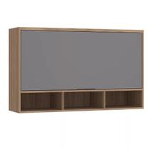 Armário Aéreo de Cozinha 120cm 1 Porta Basculante com Nichos Aspen Luciane Móveis
