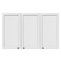 Armário Aéreo de Cozinha 12527 120cm 3 Portas MDP MDF Branco Poliman Móveis