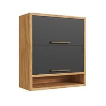 Armário Aéreo de Cozinha 2 Portas Basculantes e Nicho 100% MDF 80cm Vicenza Espresso Móveis Armário Aéreo de Cozinha 2 Portas Basculantes e Nicho 100% MDF 80cm Vicenza Espresso Móveis