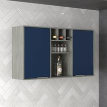 Armário Aereo de Cozinha 2 Portas Domus Espresso Móveis Azul Silver/Royal Armário Aereo de Cozinha 2 Portas Domus Espresso Móveis Azul Silver/Royal