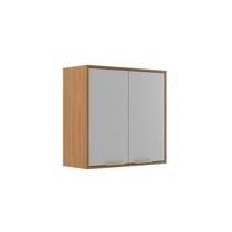Armário Aéreo de Cozinha 2 Portas Domus Espresso Móveis Prata/Nogal Armário Aéreo de Cozinha 2 Portas Domus Espresso Móveis Prata/Nogal