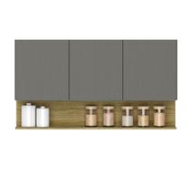 Armário Aéreo de Cozinha 3 Portas com Nicho Line Kits Paraná