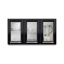 Armário Aéreo de Cozinha 3 Portas com Vidro IPV3-105 Luce Itatiaia Preto