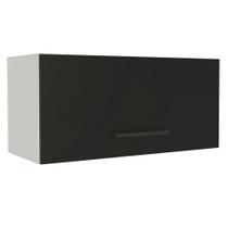 Armário Aéreo de Cozinha Agata 70cm 1 Porta Branco Preto