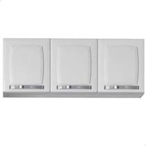 Armário Aéreo de Cozinha Área Externa Lavanderia Itatiaia 3 Portas Rose Branco