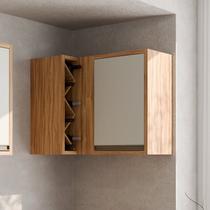 Armário Aéreo de Cozinha Canto Reto com 1 Porta e Mini Adega 100% Mdf Barbados Espresso Móveis