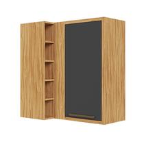 Armário Aéreo de Cozinha Canto Reto com 1 Porta e Mini Adega 100% Mdf Vicenza Espresso Móveis