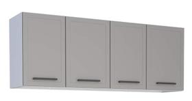 Armário Aéreo de Cozinha Cinza em Aço 144cm com Porta de Metal Juno Cozimax Armário Aéreo de Cozinha Cinza em Aço 144cm com Porta de Metal Juno Cozimax