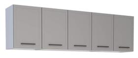 Armário Aéreo de Cozinha Cinza em Aço Montado 192cm com Porta de Metal Juno Cozimax