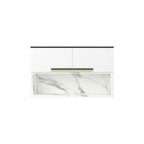 Armário Aéreo de Cozinha Com Nicho Herval Manhattan, MDP, 2 Portas, Branco Ártico/Calacatta