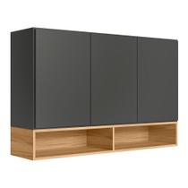 Armario Aereo de Cozinha Compacto Acacia 120cm com 3 Portas