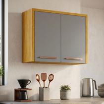 Armário Aéreo de Cozinha Dafne 2 Portas em MDF Cinamomo Cinza Acetinado Mobilihouse Armário Aéreo de Cozinha Dafne 2 Portas em MDF Cinamomo Cinza Acetinado Mobilihouse