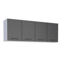 Armário Aéreo de Cozinha em Aço Preto 153cm Jupiter Cozimax