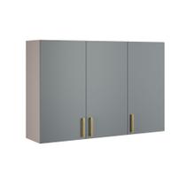 Armário Aéreo de Cozinha Fendi e Gris 3 Portas Essence Armário Aéreo de Cozinha Fendi e Gris 3 Portas Essence