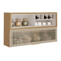 Armário Aéreo de Cozinha Itatiaia 1 Porta e Nicho Off White New Porto