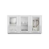 Armário Aéreo de Cozinha Itatiaia Luce 3 Portas com Vidro Branco IPV3-105