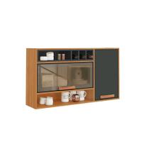 Armário Aéreo de Cozinha Itatiaia Nápoles 120cm 2 Porta com Vidro e Nincho