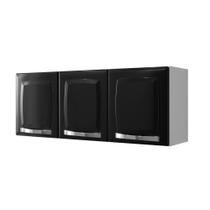 Armário Aereo de cozinha Itatiaia Rose com 3 portas cor Preto - ARM-105