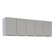 Armário Aéreo de Cozinha Montado em Aço Cinza 174cm Jupiter Cozimax