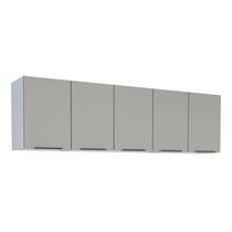 Armário Aéreo de Cozinha Montado em Aço Cinza 192cm Jupiter Cozimax