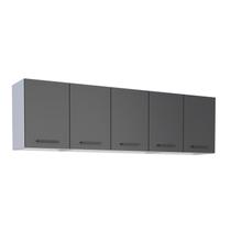 Armário Aéreo de Cozinha Montado em Aço Preto 192cm Juno Cozimax