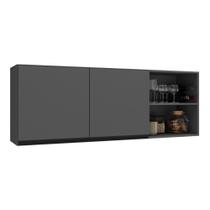 Armário Aéreo de Cozinha MP2388 Milano 150cm 2 Portas MDF Cinza Grafite Multimóveis Armário Aéreo de Cozinha MP2388 Milano 150cm 2 Portas MDF Cinza Grafite Multimóveis