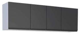 Armário Aéreo de Cozinha Preto em Aço Montado 174cm Gaia Flat Cozimax
