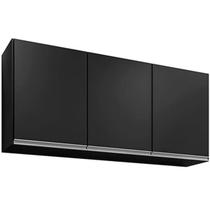 Armário Aéreo de Geladeira 3 Portas 120 cm Valência Preto Armário Aéreo de Geladeira 3 Portas 120 cm Valência Preto