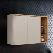 Armário Aéreo Duplo 2 Portas 120cm Allure com Nicho Decorativo