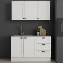 Armário Aéreo e Balcão 120cm 100% Mdf Estilo Americano Provençal