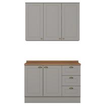 Armario Aereo E Balcao 120cm CE169 Americana Cinza Nature Henn Armario Aereo E Balcao 120cm CE169 Americana Cinza Nature Henn