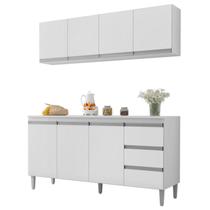 Armario Aereo E Balcao Com Tampo 160 cm Andreia Branco REAJL Armario Aereo E Balcao Com Tampo 160 cm Andreia Branco REAJL