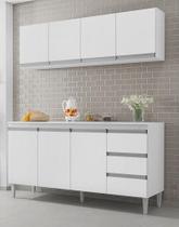 Armário Aéreo e Balcão Gabinete Com Tampo MDP 160cm Andréia Branco Ajl Armário Aéreo e Balcão Gabinete Com Tampo MDP 160cm Andréia Branco Ajl