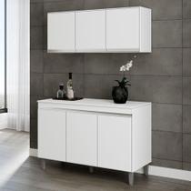 Armário Aéreo E Balcão Gabinete Manu 120cm 3 Portas Branco Armário Aéreo E Balcão Gabinete Manu 120cm 3 Portas Branco