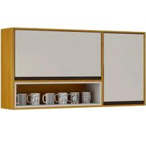 Armário Aéreo Eduarda 120cm 2 Portas Chf Cor Cinamomo Off White Armário Aéreo Eduarda 120cm 2 Portas Chf Cor Cinamomo Off White