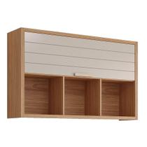 Armário Aéreo Eloise 120cm 1 Porta Basculante com Nichos - MGM Armário Aéreo Eloise 120cm 1 Porta Basculante com Nichos - MGM