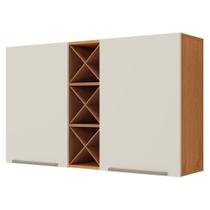 Armário Aéreo Favorita 120cm 2 Portas MDF Bater Cinamomo Areia Zanzini Móveis