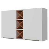 Armário Aéreo Favorita 120cm 2 Portas MDF Branco Lacca Zanzini Móveis